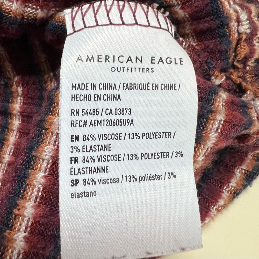 American Eagle Henley Dress Ribbed Striped Y2K Size Medium - Picture 5 of 6